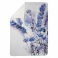 Begin Home Decor 60 x 80 in. Watercolor Lavender Flowers-Sherpa Fleece Blanket 5545-6080-FL230